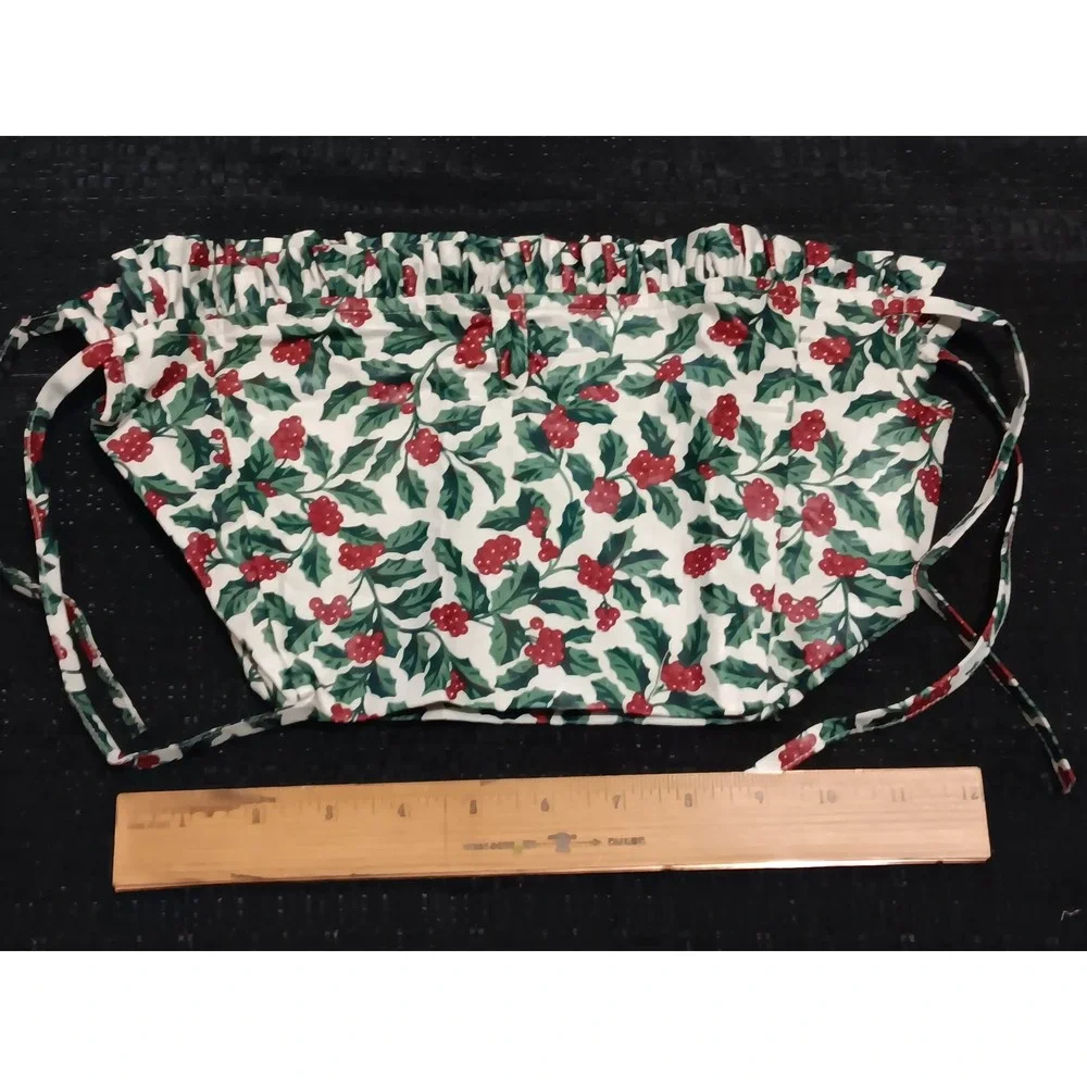Longaberger Small Purse Basket Liner Traditional Holly Berry 208427 New Green